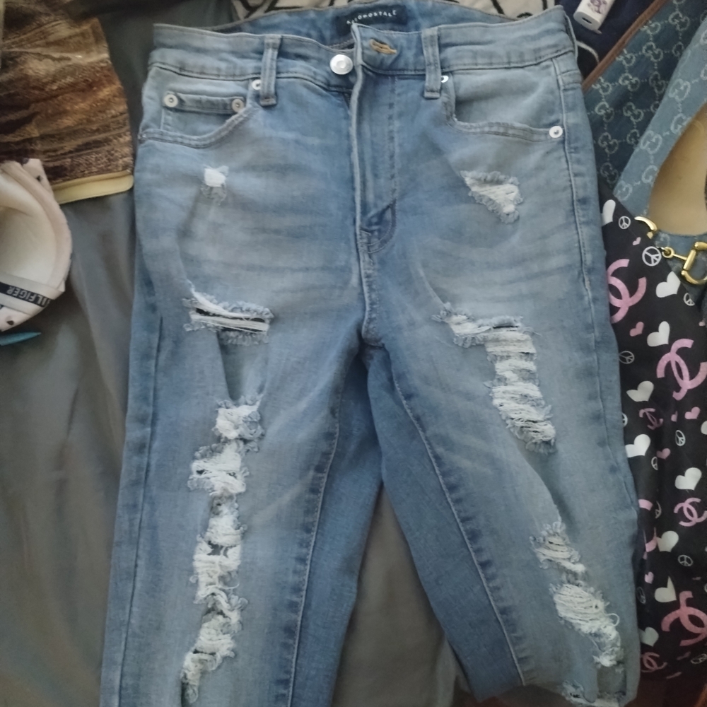 Aeropostale Casual Blue Ripped Jeans